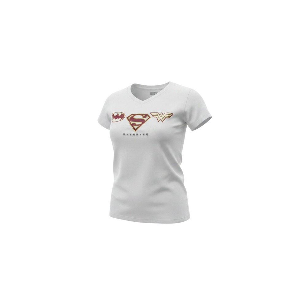 Justice League Graphic Tee Womens Medium White Batman Superman Logo